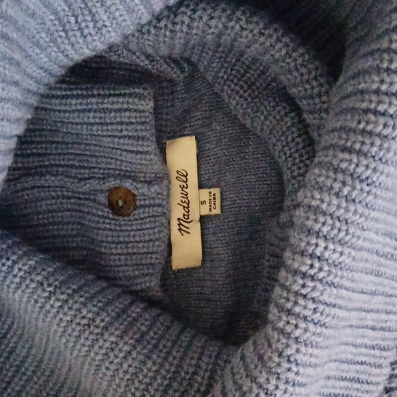🔥🔥🔥Madewell Cornflower blue convertible turtleneck crewneck sweater S - Picture 9 of 13